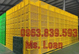 Sóng nhựa 5 bánh xe đựng vải ngành may, rổ nhựa chở hàng shipper / 0963.839.593 Ms.Loan